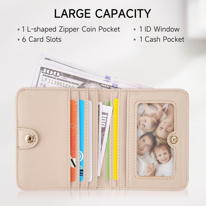 KITEVIUN محفظة RFID صغيرة للنساء رفيعة جداً محفظة نسائية مدمجة صغيرة قابلة للطي محفظة جيب للسيدات باللون البنفسجي الفاتح - Image 3